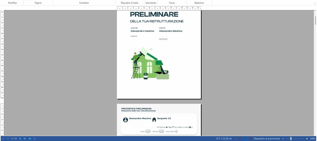 Il report del preventivo 